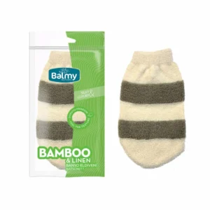 قفاز حمام من الكتان والخيزران